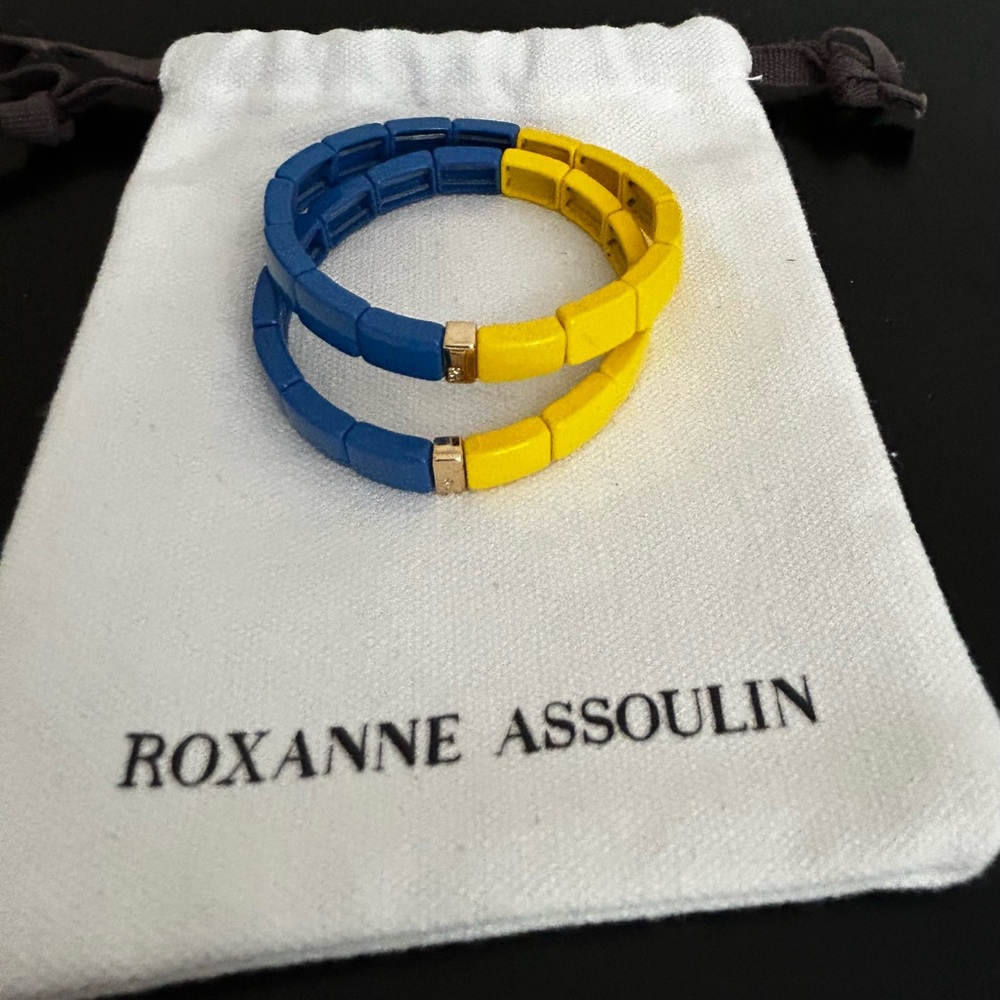Authentic Set of two Roxanne Assoulin
Stretch Enamel Bracelets